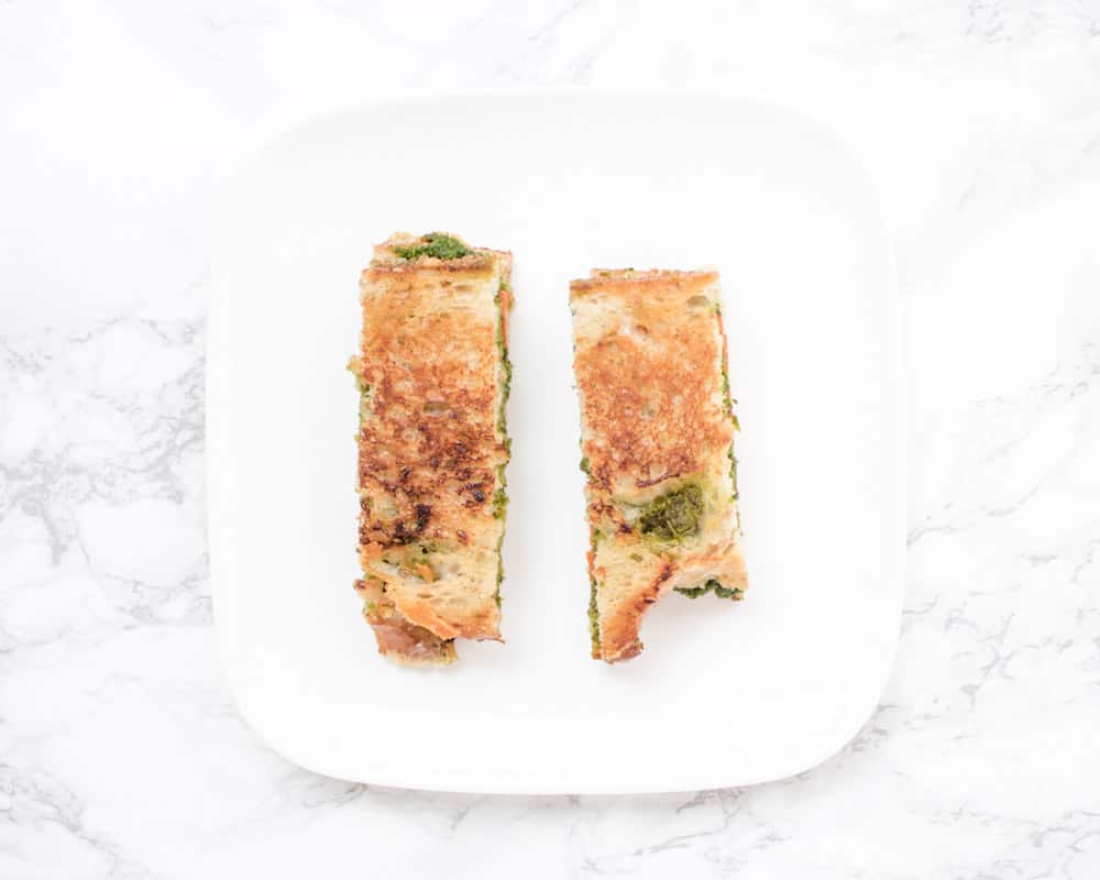 Roasted Carrot and Kale Pesto Grilled Cheese Sandwich Fingers
