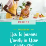 Mother helping child cook