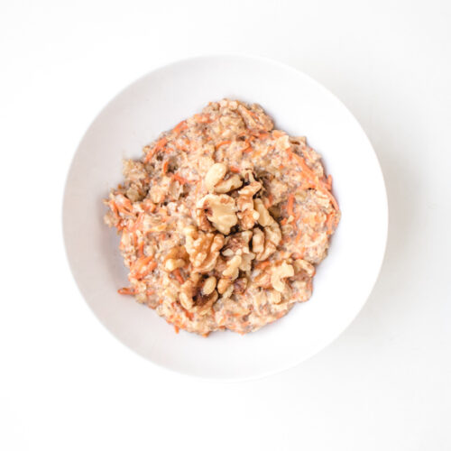 bowl of carrot cake oatmeal