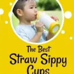 Kid drinking from straw cup pin image