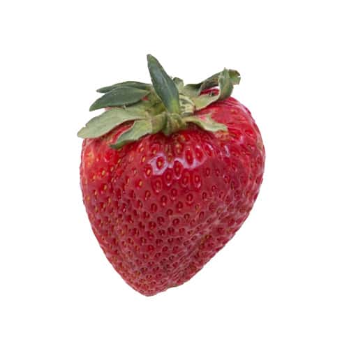 whole strawberry on white background